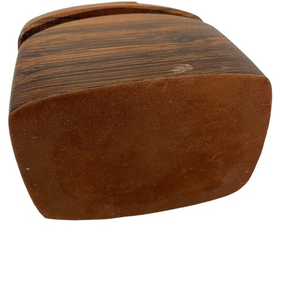 CALIFORNIA REDWOOD Trinket Box Jewelry Keepsake Ring Desk Vanity Handcarved 4x3 - Picture 5 of 10